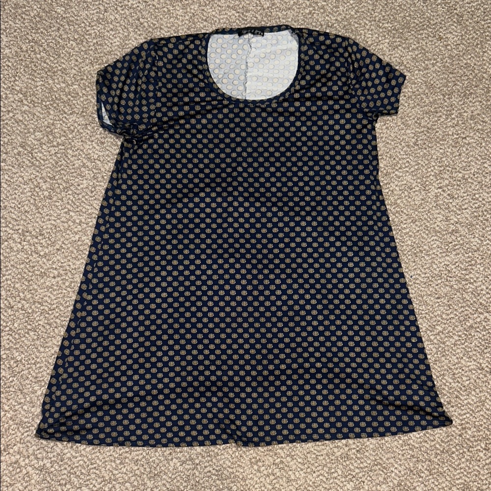 Elegant Navy Polka Dot Midi Dress